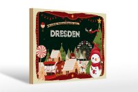 Holzschild Weihnachten Grüße aus DRESDEN Geschenk 30x20cm
