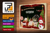 Holzschild Weihnachten Grüße aus GIEßEN Fest 30x20cm