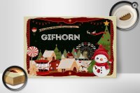 Holzschild Weihnachten Grüße aus GIFHORN Geschenk 30x20cm