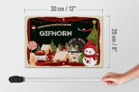 Holzschild Weihnachten Grüße aus GIFHORN Geschenk 30x20cm