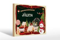 Holzschild Weihnachten Grüße aus JÜLICH Fest 30x20cm