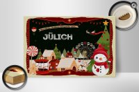 Holzschild Weihnachten Grüße aus JÜLICH Fest 30x20cm
