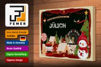 Holzschild Weihnachten Grüße aus JÜLICH Fest 30x20cm