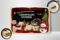 Holzschild Weihnachten Grüße LEINEFELDE-WORBIS Fest 30x20cm