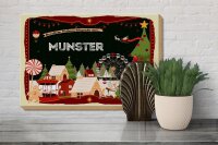 Holzschild Weihnachten Grüße aus MUNSTER Geschenk 30x20cm