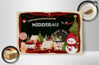 Holzschild Weihnachten Grüße NIDDERAU Geschenk 30x20cm