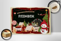 Holzschild Weihnachten Grüße aus REINBEK Geschenk 30x20cm