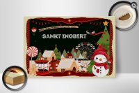 Holzschild Weihnachten Grüße aus SANKT INGBERT Geschenk 30x20cm