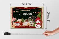 Holzschild Weihnachten Grüße TUTTLINGEN Geschenk 30x20cm