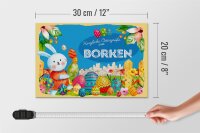 Holzschild Ostern Ostergrüße 30x20cm BORKEN Geschenk Deko