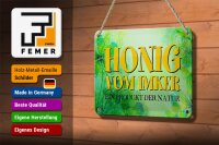 Blechschild Spruch 18x12cm Honig Imker Produkt der Natur