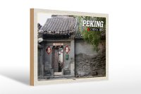 Holzschild Reise 30x20cm Peking China Hutong Geschenk