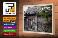 Holzschild Reise 30x20cm Peking China Hutong Geschenk