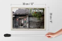 Holzschild Reise 30x20cm Peking China Hutong Geschenk