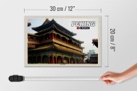 Holzschild Reise 30x20cm Peking China Lama Tempel Geschenk