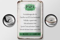 Blechschild Spruch 12x18cm Papa GmbH 24/7 lebenslang