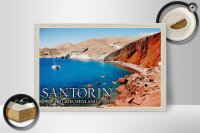 Holzschild Reise 30x20cm Santorin Griechenland Red Beach Strand