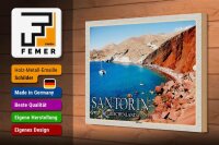 Holzschild Reise 30x20cm Santorin Griechenland Red Beach Strand