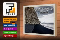 Holzschild Reise 30x20cm Santorin Griechenland Schwarzer Strand