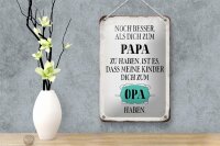 Blechschild Spruch 12x18cm Papa noch besser dich zum Opa
