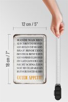 Blechschild Spruch 12x18cm Hände waschen guten Appetit