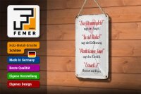 Blechschild Spruch 12x18cm Angst Erfahrung Zweifel Herz