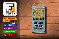 Blechschild Spruch 12x18cm Bier jammert nicht macht Job