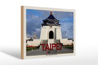 Holzschild Reise 30x20cm Taipei Taiwan Nationale...