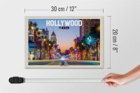Holzschild Reise 30x20cm Hollywood USA Hollywood Boulevard Deko