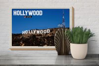 Holzschild Reise 30x20cm Hollywood USA Hollywood Hills