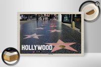 Holzschild Reise 30x20cm Hollywood USA Walk of Fame