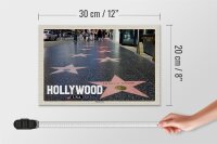 Holzschild Reise 30x20cm Hollywood USA Walk of Fame