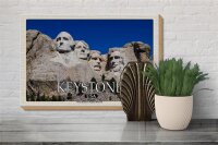 Holzschild Reise 30x20cm Keystone USA Mount Rushmore Memorial Deko