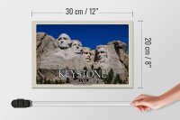 Holzschild Reise 30x20cm Keystone USA Mount Rushmore Memorial Deko