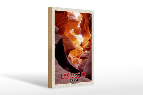 Holzschild Reise 20x30cm Las Vegas USA Antelope Canyon