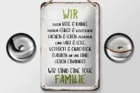 Blechschild Spruch 12x18cm wir sind eine tolle Familie