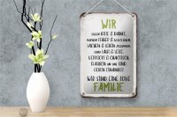 Blechschild Spruch 12x18cm wir sind eine tolle Familie