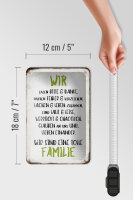 Blechschild Spruch 12x18cm wir sind eine tolle Familie
