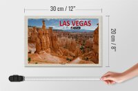 Holzschild Reise 30x20cm Las Vegas USA Zion Park Geschenk