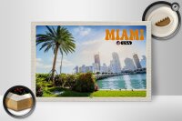Holzschild Reise 30x20cm Miami USA City Stadt Meer Palme Urlaub