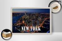 Holzschild Reise 30x20cm New York USA Big Apple Hochhäuser