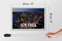 Holzschild Reise 30x20cm New York USA Big Apple Hochhäuser