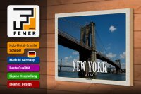 Holzschild Reise 30x20cm New York USA Brookly Bridge Brücke
