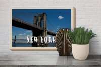 Holzschild Reise 30x20cm New York USA Brookly Bridge Brücke