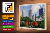 Holzschild Reise 30x20cm New York USA Central Park - The Pond See