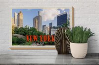 Holzschild Reise 30x20cm New York USA Central Park - The Pond See