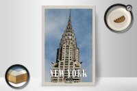 Holzschild Reise 20x30cm New York Chrysler Building Wolkenkratzer