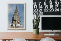 Holzschild Reise 20x30cm New York Chrysler Building Wolkenkratzer