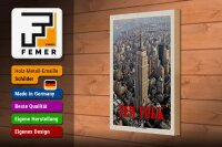 Holzschild Reise 20x30cm New York Empire State Building Dko