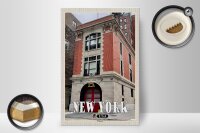 Holzschild Reise 20x30cm New York USA Firehouse